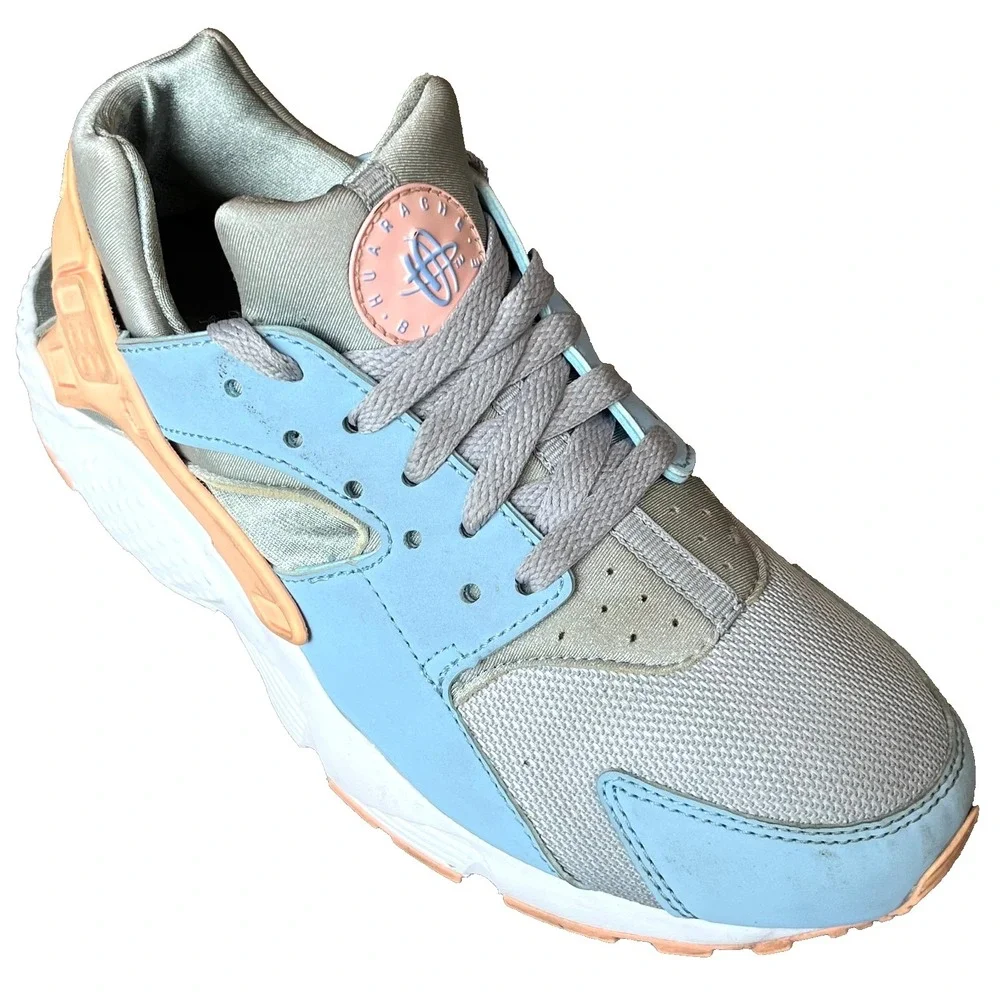 Nike Air Huarache SE Sneakers Light Blue Coral Womens 7.5 Youth 6 UK 5.5 EU 38.5